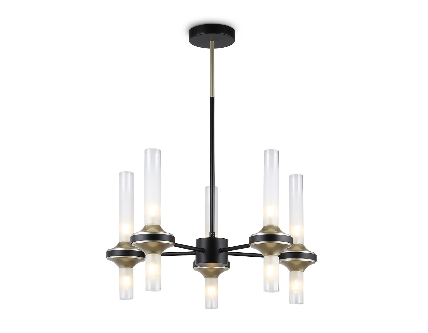 Люстра Ambrella light LH55351/10 BK/CGD/CL черный/золото/прозрачный G9/10 max 30W D550*690