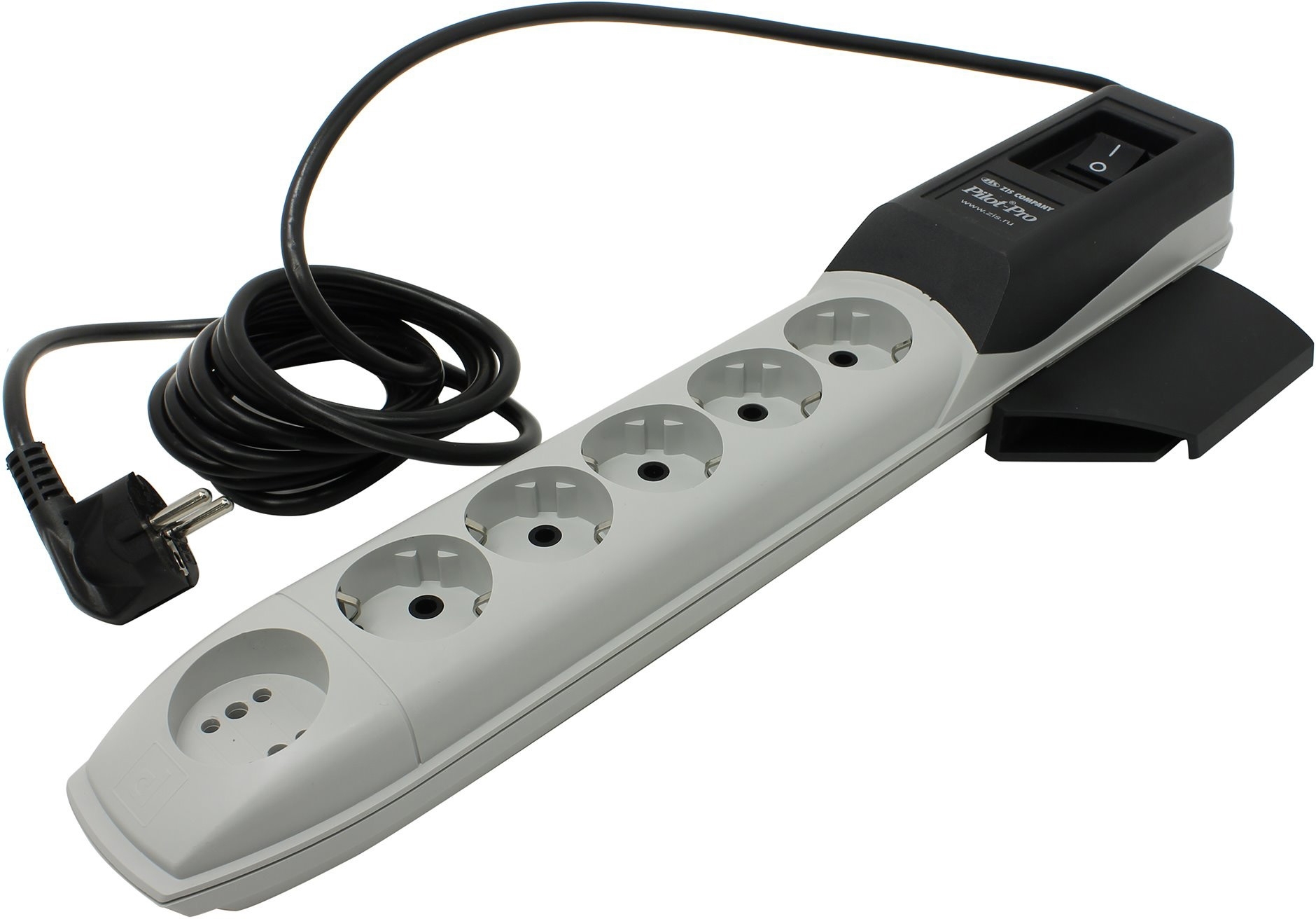 Сетевой фильтр ZISPilot Pro 6 розеток (5 евро + 1Gadget Parking) 5 м, автомат защиты Surge protector Pilot PRO 6 outlets (5 euro + 1 without ground) 10A/2.2kVt, 5m, automatic circuit-breaker