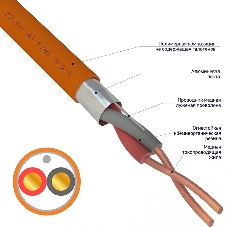 Кабель огнестойкий Rexant КПСЭнг(А)-FRHF 1x2x1,50 мм², бухта 200 м, 01-4919-1
