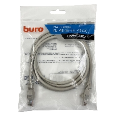 Патч-корд Buro UTP cat.5e 2м серый RJ-45 (m)-RJ-45 (m)