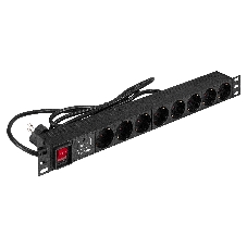Блок розеток с сетевым фильтром (Surge Protect) и выключателем с подсветкой ExeGate ServerPro PDU-19H802 Al-8S-EU1.8CU-SW-SPD1 (19