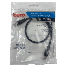 Патч-корд Buro UTP 4 пары cat.5e CCA molded 0.5м черный RJ-45 (m)-RJ-45 (m)