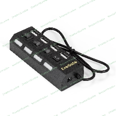 USB-концентратор ExeGate EX293977RUS DUB-42SW (кабель-адаптер USB2.0 --> 4xUSB2.0, кнопки включения/отключения для каждого порта, Plug&Play, черный)