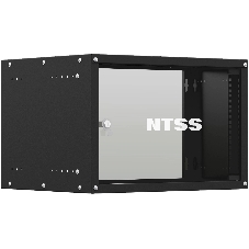Шкаф коммутационный NTSS Lime (NTSS-WL6U5535GS-BL) настенный 6U 550x350 мм пер. дв. стекл несъемн. бок. пан. 30 кг черный 270 мм 8.4 кг 110 град. 370 мм IP20 сталь