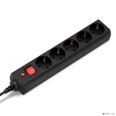 Сетевой фильтр Buro 500SH-1.8-UPS-B 1.8 м, 5 розеток, черный, коробка