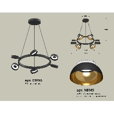 Светильник Ambrella light XB9193101/6 SBK/PYG/CL черный песок/золото желтое полированное/прозрачный GX53 (C9193, N8145)