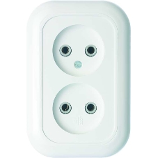 Розетка Кунцево-Электро 2-м СП Валентина 10А IP20 РС10-393 белый Розетка Кунцево-Электро 2-м СП Валентина 10А IP20 РС10-393 белый