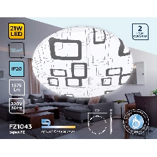 Потолочный светодиодный светильник Ambrella light FZ1043 WH/BK белый/черный 21W 6400K D320*55 (Без ПДУ)