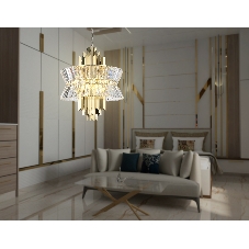 Люстра Ambrella light LH41017/12 BS/CL латунь/прозрачный E14*12 max 40W D560*660