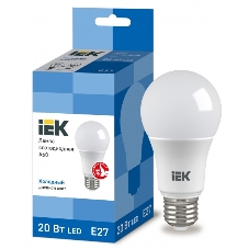 Лампа светодиодная IEK LLE-A60-20-230-65-E27 ECO A60 20 Вт грушевидная 230В 6500К E27