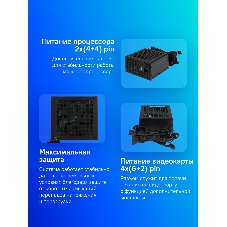 Блок питания Deepcool/GamerStorm PF600 (R-PF600D-HA0B-WDEU), 600Вт, 80 PLUS, 120мм, черный