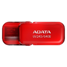 Флешка USB ADATA UV240 (AUV240-64G-RRD), 64Gb, USB 2.0, R/W 15/5, красный
