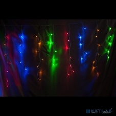 Гирлянда Neon-night Айсикл (бахрома) светодиодный, 1,8 х 0,5 м, прозрачный провод, 230 В, диоды RGB