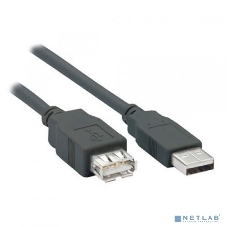 Кабель удлинитель Filum USB 2.0, 1 м., серый, разъемы: USB A male-USB A female, пакет. (FL-C-U2-AM-AF-1M)