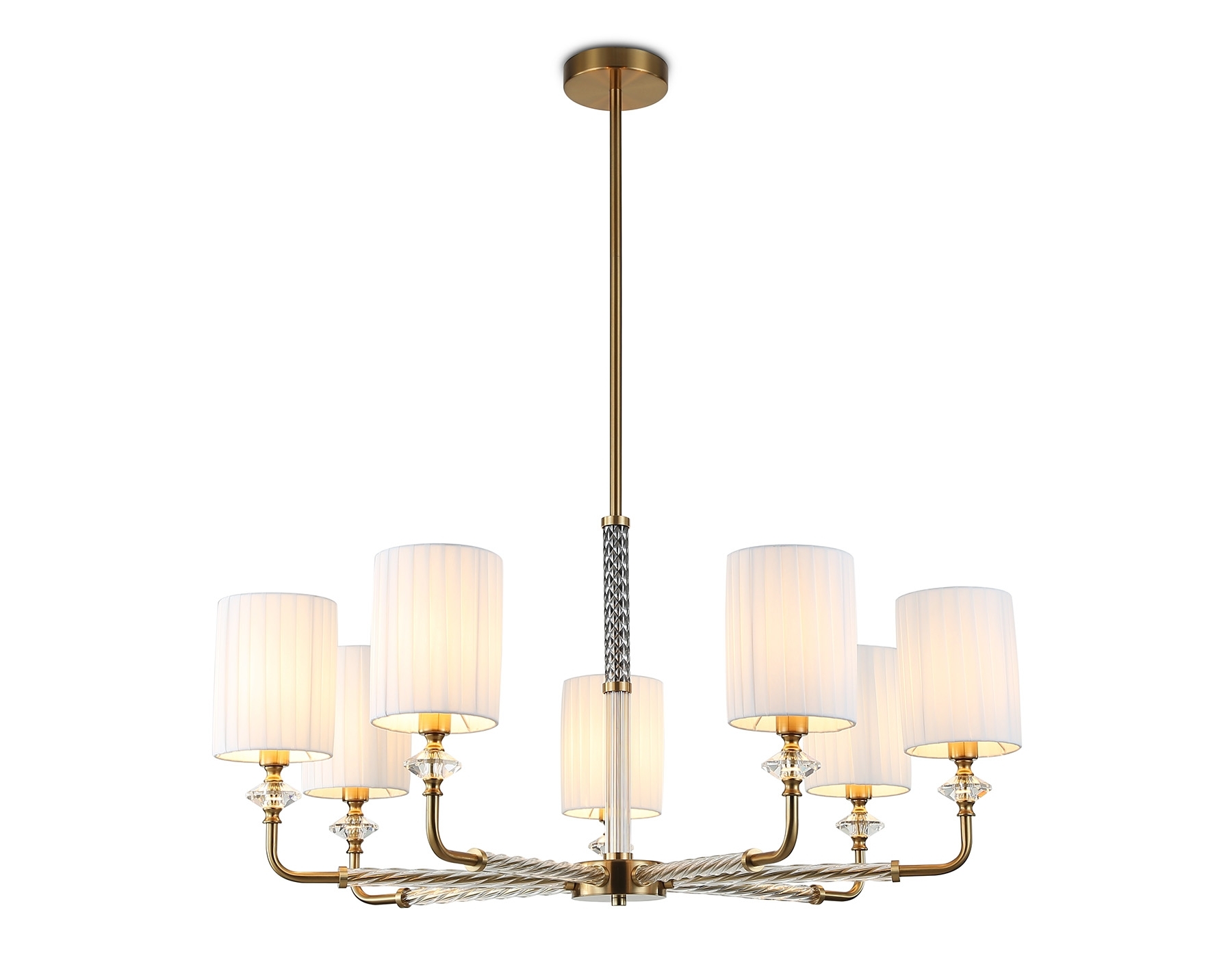 Люстра Ambrella light LH71503/7 BS/FR латунь/белый матовый E14*7 max 40W D840*640