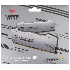 Оперативная память Patriot Viper Xtreme 5, DDR5, 48GB (2x24GB), 8000MHz, CL38, DIMM, с радиаторами, RGB, серебристый