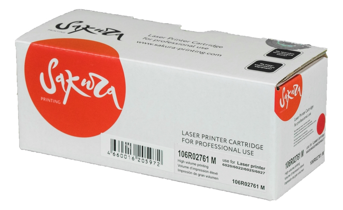 Картридж лазерный Sakura 106R02761 для Xerox WorkCentre 6027, WorkCentre 6025, Phaser 6022, Phaser 6020, пурпурный, 1000 к.