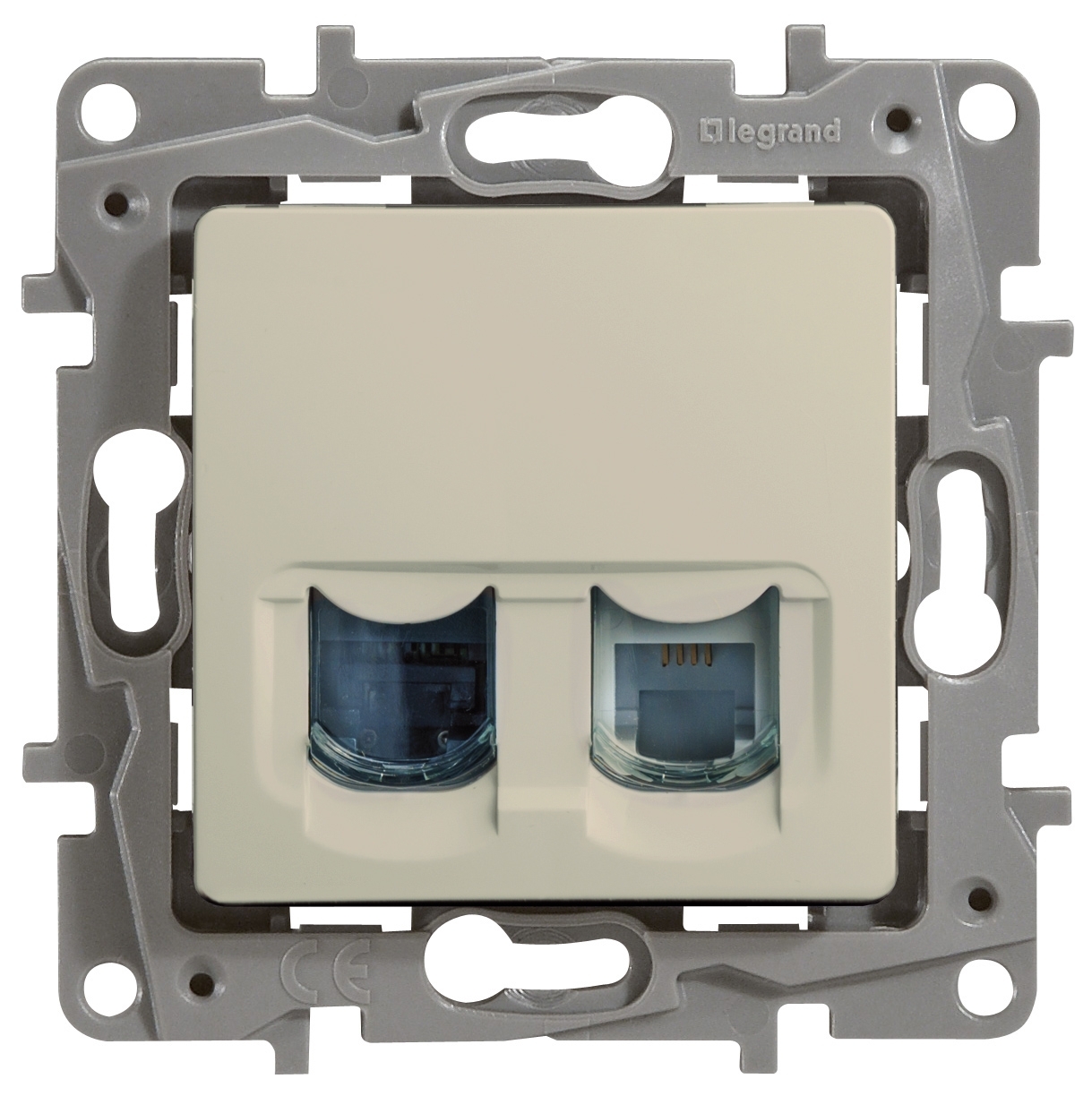 Розетка компьютерная RJ11+RJ45 к. 5 UTP, сл. кость ETIKA Розетка RJ11+RJ45 к. 5 UTP, сл. кость