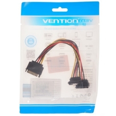 Кабель питания-разветвитель Vention SATA 15pin M/2 x SATA 15pin F угол 90 - 0.15м KDBBB