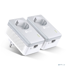 Сетевой адаптер TP-Link TL-PA4010PKIT AV600 Powerline Adapter with AC Pass Through Starter Kit, Ultra Compact Size, 500Mbps Powerline Datarate, 10/100Mbps Fast Ethernet, HomePlug AV, Green Powerline, Plug and Play