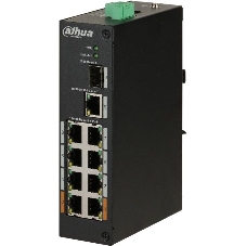 Коммутатор Dahua DH-PFS3110-8ET-96, 8×100 Мбит/с + 2×1 Гбит/с, неуправляемый