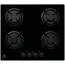 Газовая варочная поверхность Electrolux EGT6242NVK, 4 конфорки, закаленное стекло, 7700 Вт