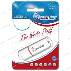 Флешка USB Smartbuy Crown white (SB64GbCRW-W), 64Gb, USB 2.0, R/W 20/10, белый/красный