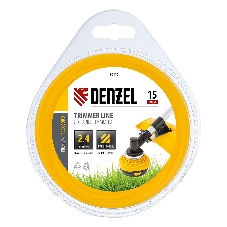 Леска для триммера Denzel квадрат 2,4 мм х 15 м, блистер FLEX CORD