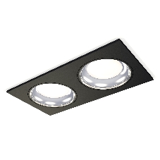 Комплект встраиваемого светильника Ambrella light XC7636061 SBK/PSL черный песок/серебро полированное MR16 GU5.3 (C7636, N7023)