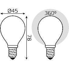 Лампа cветодиодная Filament Шар 9W 610lm 4100К Е14 milky диммируемая LED