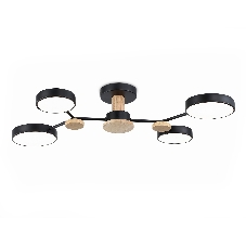 Светильник Ambrella light FL4860/4 BK/WD черный/дерево 60W 3000-6000K 700*400*120 (без ПДУ)