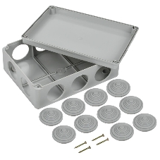 Коробка распаячная ОП 190х140х70 IP55 КМ41244 RAL7035 (10 гермовводов) IEK UKO11-190-140-070-K41-55