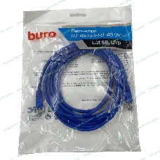 Патч-корд Buro UTP 4 пары cat.5e CCA molded 5м голубой RJ-45 (m)-RJ-45 (m)
