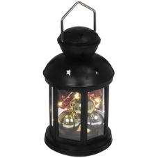 Декоративный фонарь Neon-night с шариками 12х12х20,6 см, черный корпус, теплый белый цвет свечения