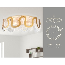 Светильник Ambrella light TR5327/6 GD/FR золото/белый матовый E14/6 max 40W D606*230