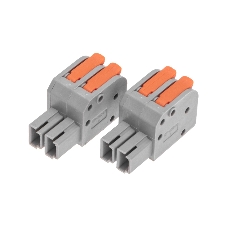 Клемма Rexant СМК 222-422R проходная разъемная 2 полюса серый 0,2-2,5/4 мм² (50 шт/уп)