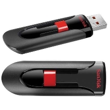 Флешка USB Sandisk CZ60 Cruzer Glide (SDCZ60-032G-B35), 32Gb, USB 2.0, R/W 30/8, черный/красный