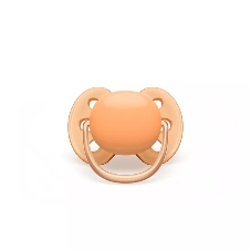 Пустышка ultra soft, нежно-зеленая/оранжевая без рисунка, 0-6 мес., 2 шт.