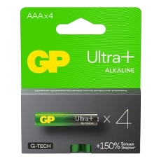 Алкалиновые батарейки c технологией G-tech GP Ultra Plus Alkaline 24А AАA - 4 шт. на блистере