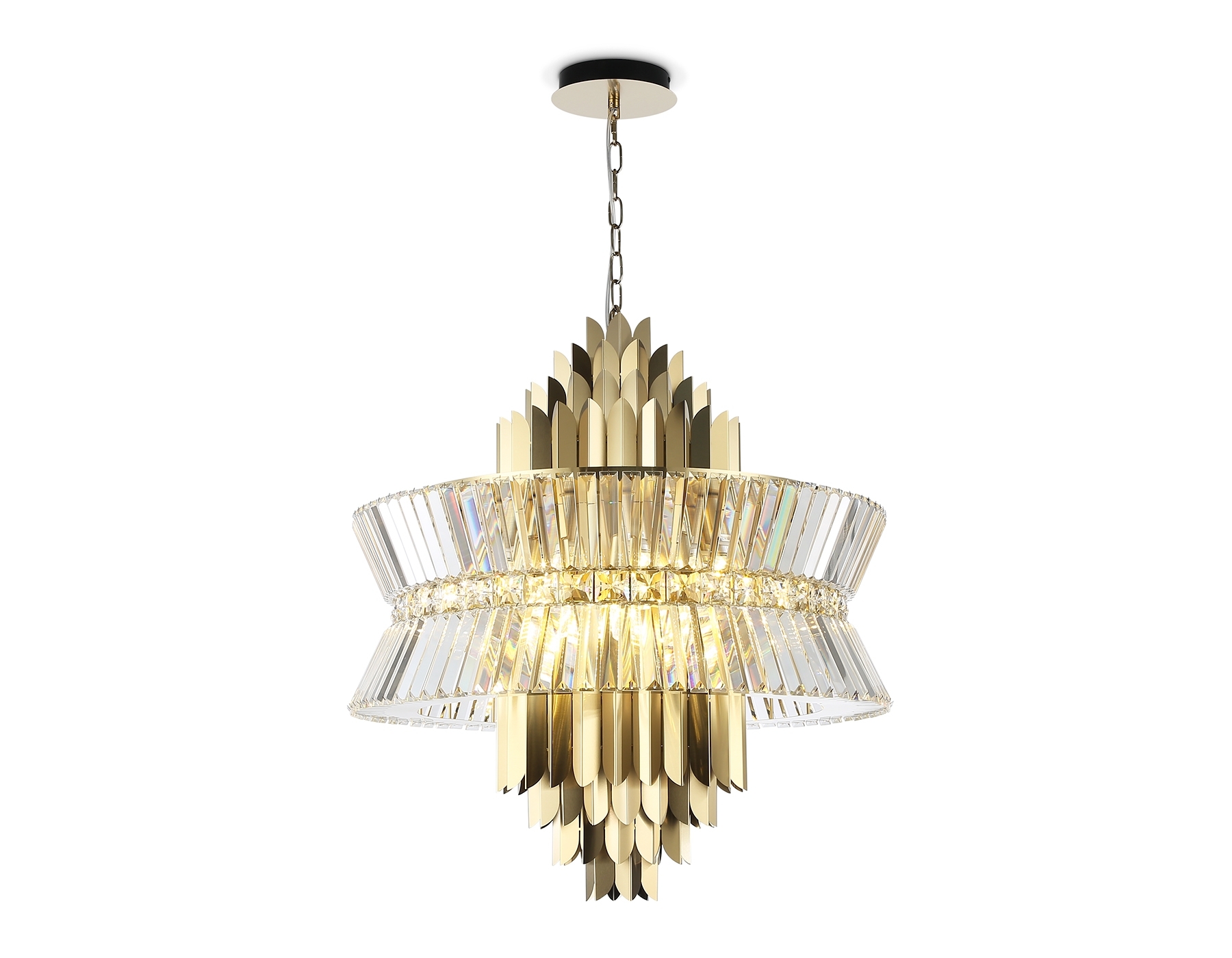 Люстра Ambrella light LH41023/18 BS/CL латунь/прозрачный E14*18 max 40W D700*750
