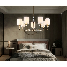 Люстра Ambrella light LH71503/7 BS/FR латунь/белый матовый E14*7 max 40W D840*640