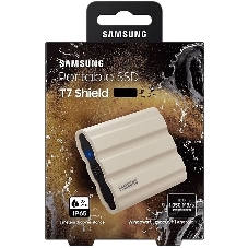 Внешний SSD Samsung T7 Shield, 1TB, USB 3.2 Gen 2 Type-C, R/W 1050/1000, бежевый