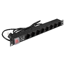 Блок розеток с сетевым фильтром (Surge Protect) и выключателем с подсветкой ExeGate ServerPro PDU-19H805 Al-8S-EU3CU-SW-SPD1 (19