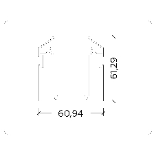 Корпус в натяжной потолок 2000*61*61 GL1013 AL алюминий