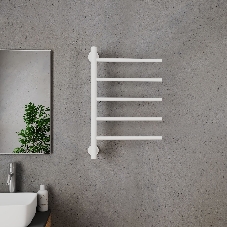 Полотенцесушитель дизайнерский электрический BAU Nimb White 62,5х40, подключение нижнее, белый матов