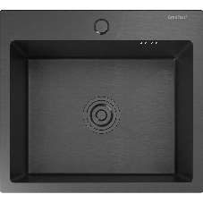Кухонная мойка GranFest 5045 PVD graphite 1 чаша 450x350x205, монтаж: врезной, материал: нержавеющая сталь, графит