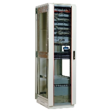 Шкаф телеком. напольный 42U (600x800) дверь стекло (ШТК-М-42.6.8-1ААА) (3 коробки)