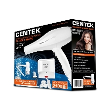 Фен Centek CT-2251 белый, 2100 Вт, ионизация