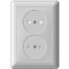 Розетка 2-м СП W59 16А IP20 защ. шторки без заземл. бел. SchE RS16-254-18
