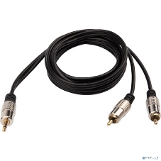 Шнур Rexant Стерео 3,5 мм - 2 RCA длина 1,5 метра (GOLD-металл)